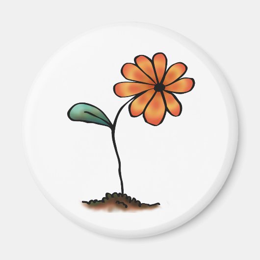 Niedliche Orange-Blume Magnet (Vorne)