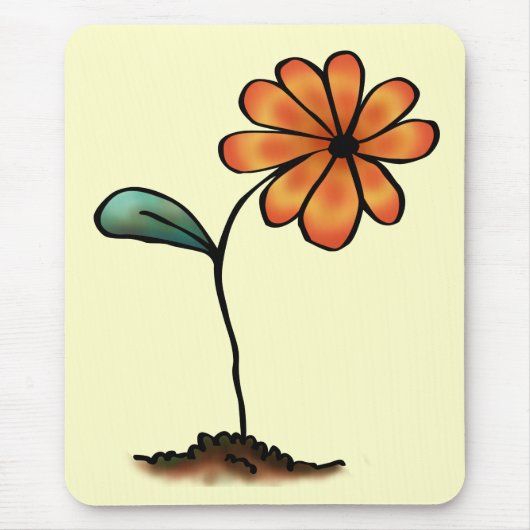 Niedliche Orange-Blume Mousepad (Vorne)