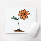 Niedliche Orange-Blume Mousepad (Mit Mouse)