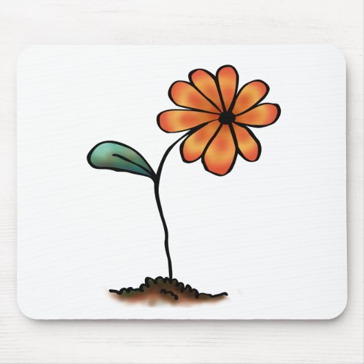 Niedliche Orange-Blume Mousepad (Vorne)