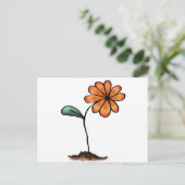Niedliche Orange-Blume Postkarte (Stehend Vorderseite)