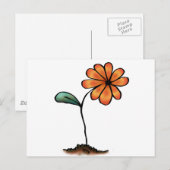 Niedliche Orange-Blume Postkarte (Vorne/Hinten)