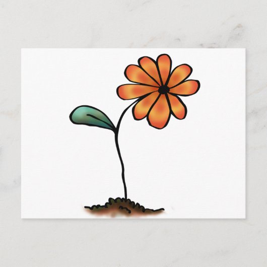 Niedliche Orange-Blume Postkarte (Vorderseite)