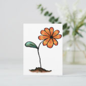 Niedliche Orange-Blume Postkarte (Stehend Vorderseite)