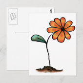Niedliche Orange-Blume Postkarte (Vorne/Hinten)
