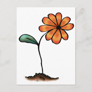 Niedliche Orange-Blume Postkarte