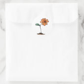 Niedliche Orange-Blume Runder Aufkleber (Tasche)