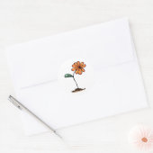 Niedliche Orange-Blume Runder Aufkleber (Umschlag)