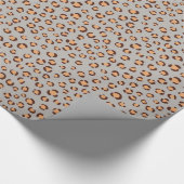 Niedliche orange-braune Kätzchen-Print-Monogramm Geschenkpapier (Ecke)