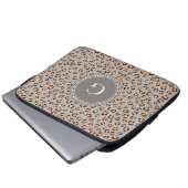 Niedliche orange-braune Kätzchen-Print-Monogramm Laptopschutzhülle (Vorne Knopf)