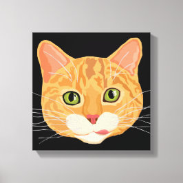 Niedliche Orange Cat Face Illustration Leinwanddruck