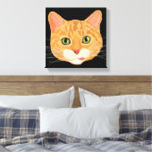Niedliche Orange Cat Face Illustration Leinwanddruck (Insitu (Schlafzimmer))