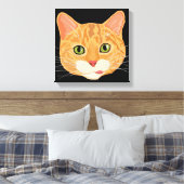 Niedliche Orange Cat Face Illustration Leinwanddruck (Insitu (Schlafzimmer))