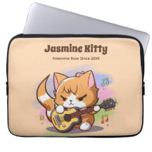 Niedliche Orange Cat Playing Guitar (Personalisier