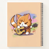 Niedliche Orange Cat Playing Guitar (Personalisier Notizblock (Rückseite)