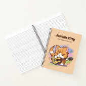 Niedliche Orange Cat Playing Guitar (Personalisier Notizblock (Innenseite)