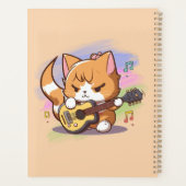 Niedliche Orange Cat Playing Guitar (Personalisier Planer (Rückseite)