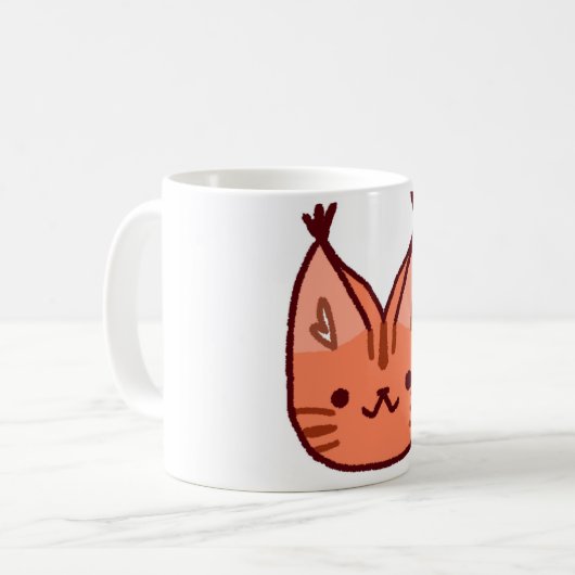 Niedliche Orange Cat Tasse (Vorderseite Links)