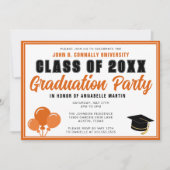 Niedliche Orange Class of 2025 Moderne Graduation Einladung (Vorderseite)