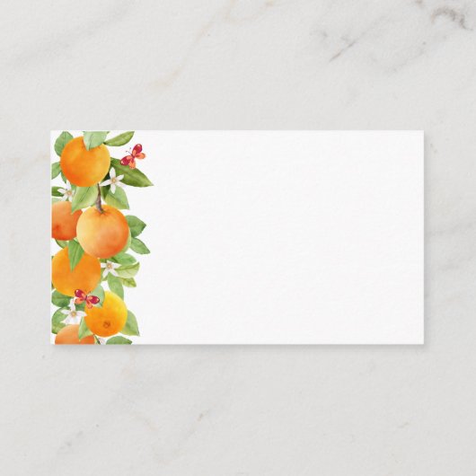 Niedliche Orange Clementine Diaper Raffle Baby Dus Begleitkarte (Rückseite)