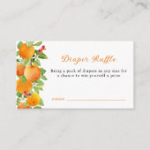 Niedliche Orange Clementine Diaper Raffle Baby Dus Begleitkarte (Vorderseite)