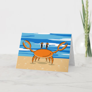 Niedliche Orange Crab Grußkarte Karte