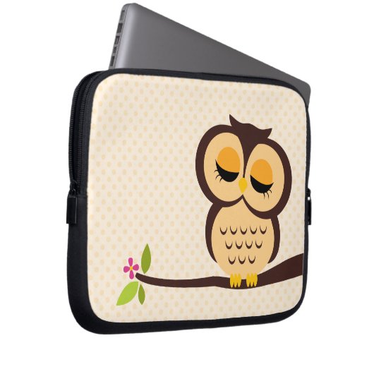 Niedliche orange Eule Laptopschutzhülle (Vorne Rechts)