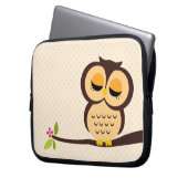 Niedliche orange Eule Laptopschutzhülle (Vorderseite Links)