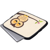 Niedliche orange Eule Laptopschutzhülle (Vorne Knopf)