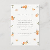 Niedliche Orange Floral Boho Botanische Hochzeit D Begleitkarte (Vorderseite)
