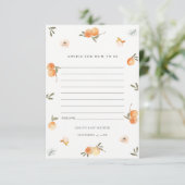 Niedliche Orange Floral Boho Ratschläge für Mum Ba Begleitkarte (Stehend Vorderseite)