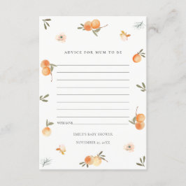 Niedliche Orange Floral Boho Ratschläge für Mum Ba Begleitkarte