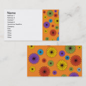 Niedliche Orange Floral Business Card Visitenkarte (Vorne/Hinten)