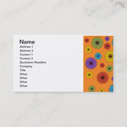Niedliche Orange Floral Business Card Visitenkarte (Vorderseite)