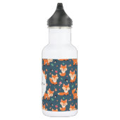 Niedliche Orange Fox Musterzeichnung mit Monogramm Edelstahlflasche (Rechts)