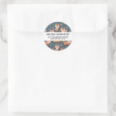 Niedliche Orange Fox Tiermuster-Adresse Runder Aufkleber (Tasche)