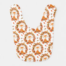 NIEDLICHE ORANGE FOXE MIT AUTUMNSTÜCKEN & ACORNS