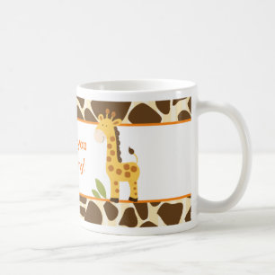 Niedliche orange/gelbe Giraffen-kundenspezifische Kaffeetasse