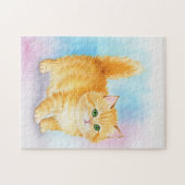 Niedliche orange getigerte Katze Puzzle (Horizontal)
