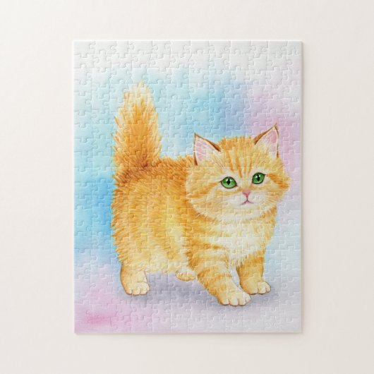 Niedliche orange getigerte Katze Puzzle (Vertikal)