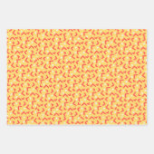 Niedliche Orange Green Red Wrapping Paper Sheets Geschenkpapier Set (Vorderseite 2)