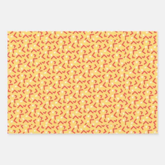 Niedliche Orange Green Red Wrapping Paper Sheets Geschenkpapier Set (Vorderseite 2)