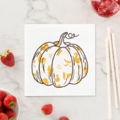 Niedliche Orange Halloween Icons in Pumpkin Lunche Serviette (Beispiel)