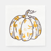 Niedliche Orange Halloween Icons in Pumpkin Lunche Serviette (Vorderseite)