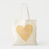Niedliche Orange Herz Tasche mit Name (Vorne)