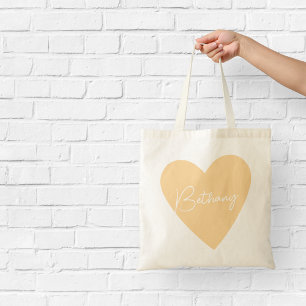Niedliche Orange Herz Tasche mit Name