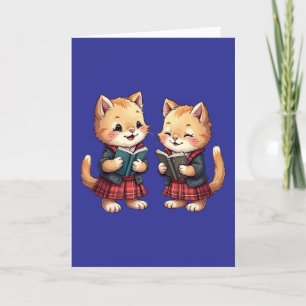 Niedliche Orange Kätzchen lesen Burns Night Poesie Feiertagskarte