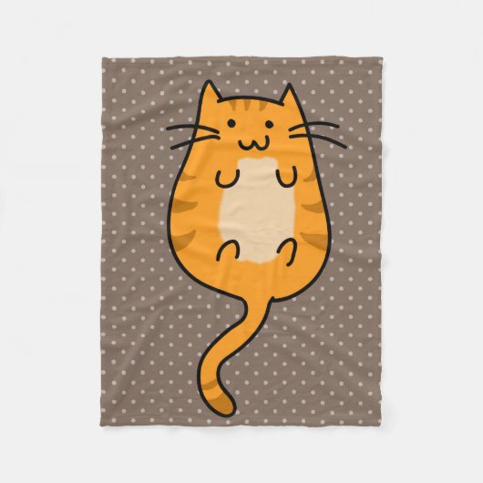 Niedliche orange Katze Fleecedecke (Vorderseite)