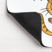 Niedliche Orange Kawaii Katze mit Sonnenblumen Mousepad (Ecke)