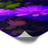 Niedliche Orange Kitty Cat bei Blume Poster (Ecke)